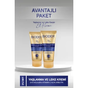 Yaşlanma ve Leke Karşıtı El Kremi - Kolajen Q10 Arbutin C Vitamini Spf 15 2'li 50 ml