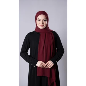 Hürrem Bone Bordo Pratik Hazır Geçmeli Şal Şifon Kumaş Bone 3009_16
