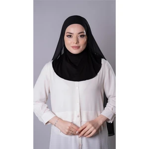 Hürrem Bone Siyah Pratik Hazır Geçmeli Şal Şifon Kumaş Bone 3009_01