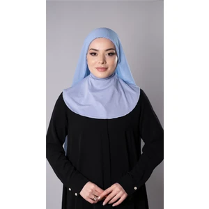 Hürrem Bone Bebe Mavisi Pratik Hazır Geçmeli Şal Şifon Kumaş Hijab Bone 3009_11