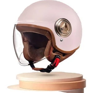 3c Sertifikalı Kask Kadın Erkek Açık Motosiklet Kaskı Yarım Kask Kış Sıcak ve Anti-Fogg Açık Kask (Yurt Dışından)