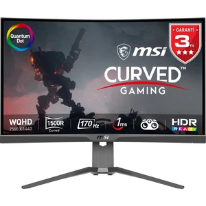 27" MAG 275CQRF QD 2560x1440 (WQHD) CURVE 1000R RAPID VA 170HZ 1MS ADAPTIVE-SYNC  GAMING MONITOR