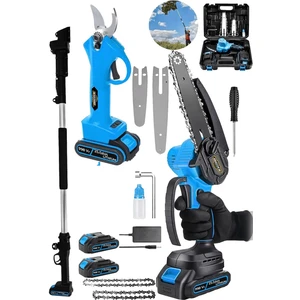 Alman 999VF 25AH Akülü Teleskopik 3metre Şarjlı Ağaç Dal Kesme Budama Makası & Testere Makinesi