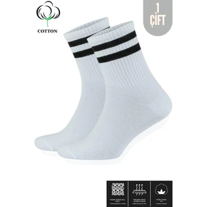 Kral Socks Erkek - Kadın Çizgili Kolej Tenis Çorabı Pamuklu Terletmez Çorap