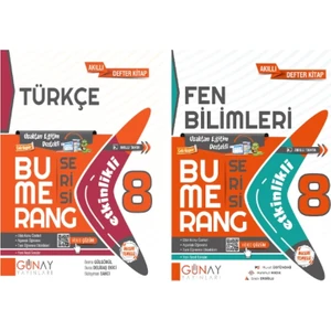 Günay Yayınları 8. Sınıf Bumerang Serisi Türkçe - Fen Bilimleri Konu Anlatımlı ve Etkinlikli Soru Bankası 2 Kitap