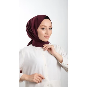 Hürrem Bone Koyu Bordo Düz Klasik Şal Medine Ipeği Sade 202103_55