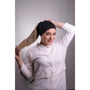 Siyah Pratik Hazır Geçmeli Iç Bone Viskon Kumaş Dikişsiz Boru Bone 3006_01