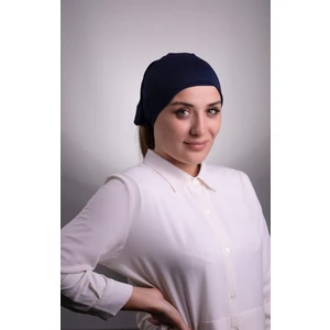 Lacivert Pratik Hazır Geçmeli Iç Bone Viskon Kumaş Dikişsiz Boru Bone 3006_02