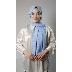 Hürrem Bone Bebe Mavisi Desenli Şal Şifon Kumaş Kareli Çizgili 202107_11