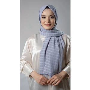 Hürrem Bone Antrasit Desenli Şal Şifon Kumaş Kareli Çizgili 202107_25