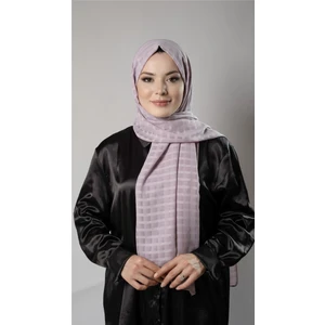 Hürrem Bone Koyu Gül Kurusu Desenli Şal Şifon Kumaş Kareli Çizgili 202107_49