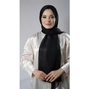 Hürrem Bone Siyah Düz Klasik Şal Şifon Kumaş Janjan Abiye 202108_01