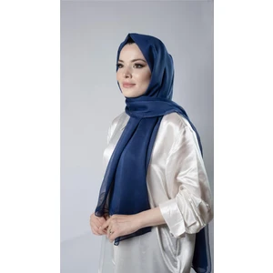 Hürrem Bone Lacivert Düz Klasik Şal Şifon Kumaş Janjan Abiye 202108_02