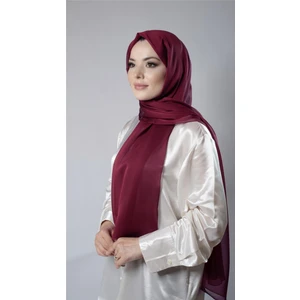 Hürrem Bone Bordo Düz Klasik Şal Şifon Kumaş Janjan Abiye 202108_16