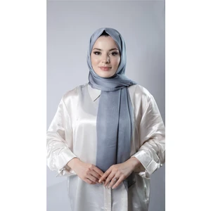 Hürrem Bone Antrasit Düz Klasik Şal Şifon Kumaş Janjan Abiye 202108_25