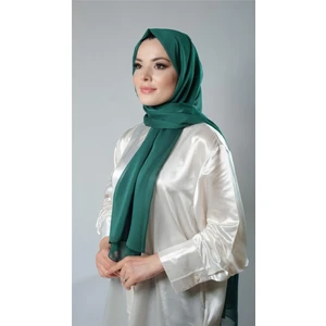 Hürrem Bone Zümrüt Düz Klasik Şal Şifon Kumaş Janjan Abiye 202108_37