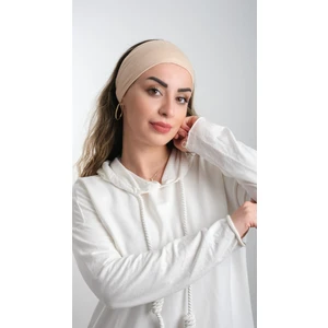 Hürrem Bone Sütlü Kahve Pratik Hazır Geçmeli Tesettür Bone Viskon Kumaş Sade 3007_26