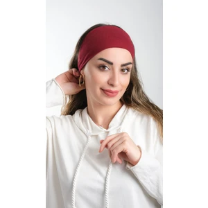 Hürrem Bone Bordo Pratik Hazır Geçmeli Tesettür Bone Viskon Kumaş Sade 3007_16