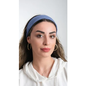 Hürrem Bone Mavi Pratik Hazır Geçmeli Tesettür Bone Viskon Kumaş Sade 3007_34