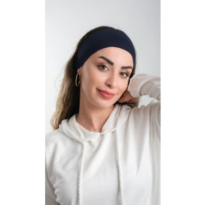 Hürrem Bone Lacivert Pratik Hazır Geçmeli Tesettür Bone Viskon Kumaş Sade 3007_02