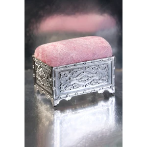 Hürrem Bone Pembe Eşarp Şal Iğnedanlık Kadife Gümüş Sandık 5006_04