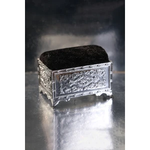 Siyah Eşarp Şal Iğnedanlık Kadife Gümüş Sandık 5006_01