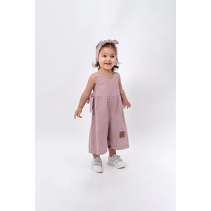 Modam Bebek Kız Çocuk Bandanalı Yandan Bağlama Detaylı Bol paça tulum