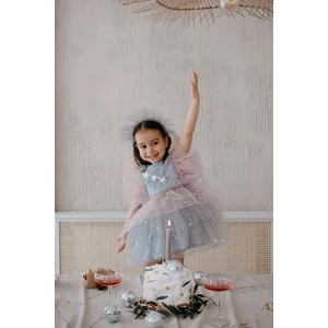 İlo + Friends Frida Buz Mavisi Tüllü Parti Elbisesi