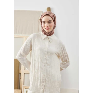 Fresh Scarfs Geometrıc Desen Pamuk Ipek Eşarp Kil