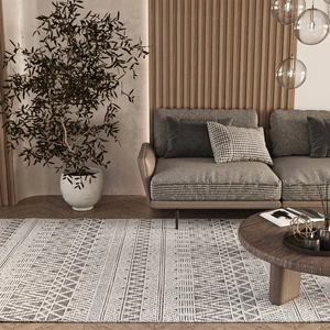 Cool Halı Elit 14 Gri Salon Halısı Bukle İskandinav Halı Yolluk Etnik Mutfak Halısı Dekoratif Koridor Halısı