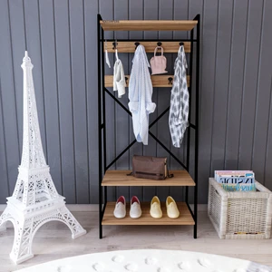 Puces Portmanto Siyah/ceviz