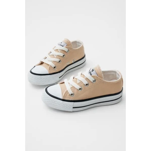 Çocuk Unisex Bej Rahat Kalıp Bağcıklı Sneaker