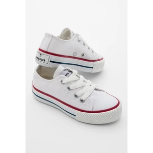 Çocuk Unisex Beyaz Rahat Kalıp Bağcıklı Sneaker