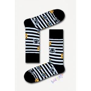 Kedi Desenli  Kolej Çorabı