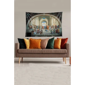 Rönesans Dönemi Fresk Leke Tutmaz Kadife Dokulu Kumaş Duvar Örtüsü Duvar Halısı Tapestry