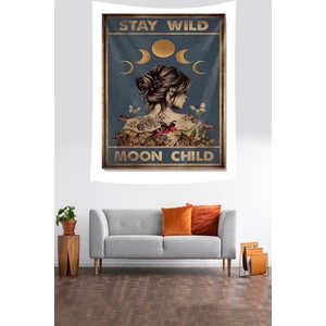 Moon Child Leke Tutmaz Kumaş Duvar Örtüsü Duvar Halısı Tapestry