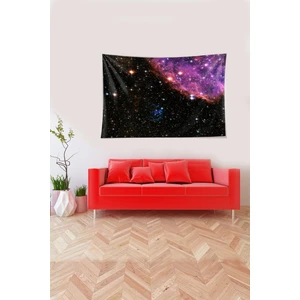 Çok Renkli  Samanyolu Desenli Leke Tutmaz Kadife Kumaş Duvar Örtüsü Duvar Halısı Tapestry