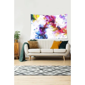 Sulu Boya Renkli Desen Leke Tutmaz Kadife Doku Kumaş Duvar Örtüsü Duvar Halısı Tapestry