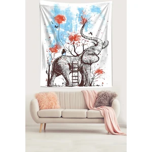 Fil Ve Mutlu Bir Yer Leke Tutmaz Kumaş Duvar Örtüsü Duvar Halısı Tapestry