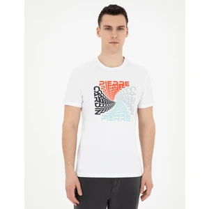 Pierre Cardin Erkek Beyaz Slim Fit %100 Pamuk Bisiklet Yaka Tişört 50288215-VR013