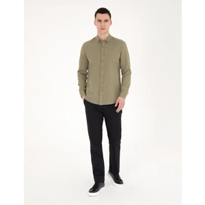 Pierre Cardin Erkek Siyah Regular Fit Kanvas Pantolon 50288510-VR046