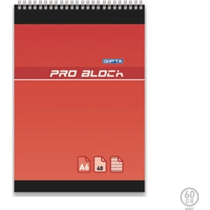 Pro Blok A6 Not Defteri Karton Kapak Spiralli 40 Yaprak Çizgili