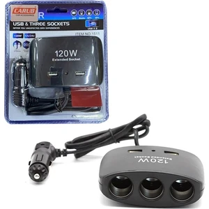 USB Çakmak Soketi 12V-24V 120W Kablolu 3lü
