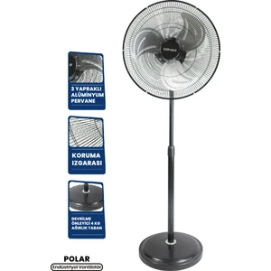 Vantilatör Polar Bakır Motorlu 20 Inch Salınımlı Hız Ayarlı Ayaklı Ayarlanabilir Vantilatör