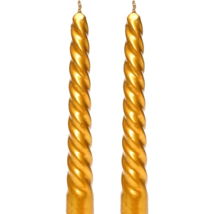 Weddıng 2li Gold Burgulu Şamdan Mum Seti