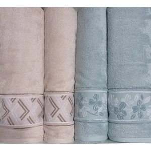 Fiore Line Bej Yeşil Bambu Hamam Seti