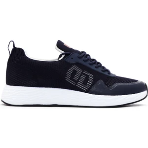Erkek Lacivert Bağcıklı Kalın Tabanlı Sneaker