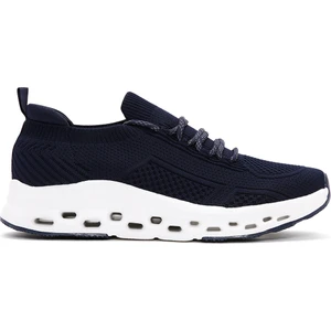 Erkek Lacivert Bağcıklı Kalın Tabanlı Sneaker