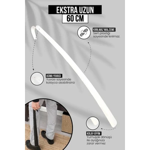 60 cm Ayakkabı Çekeceği | Sert Plastik Asılabilir Çekecek Yumuşak Kerata Uzun