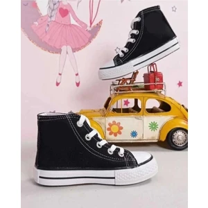 Özcan Shoes Siyah Beyaz Uzun Keten Cocuk Spor